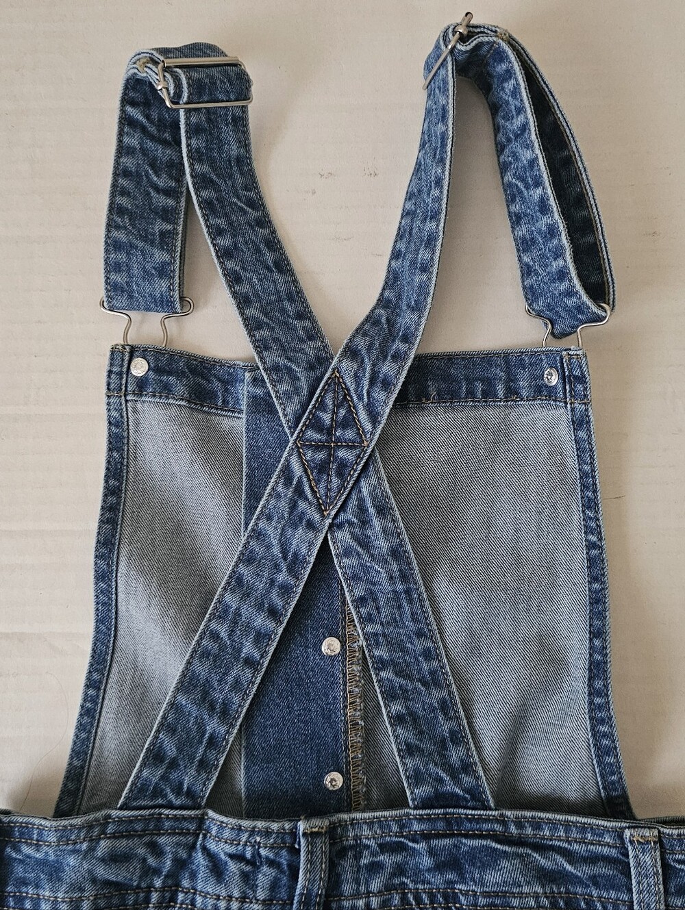 Universal Thread Denim Sailor Overalls Size 4 Medium Wash Wide Leg 29" Inseam - Picture 11 of 14